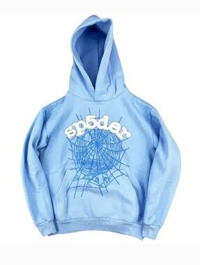 Brand new sp5der hoodie in sky blue